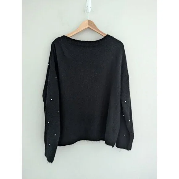 H&M Jeweled Pullover Sweater Wool Blend Women's Size XL - Picture 2 of 5